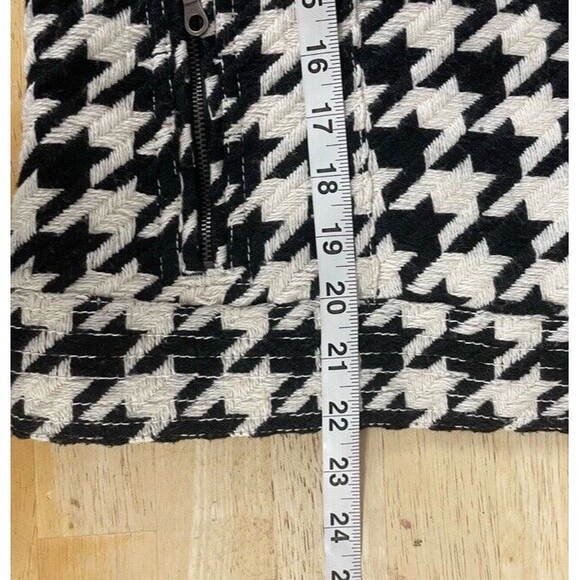CHICOS Jacket size 2 Knit Motto Jacket Black & White Houndstooth Outerwear Large - Picture 11 of 14